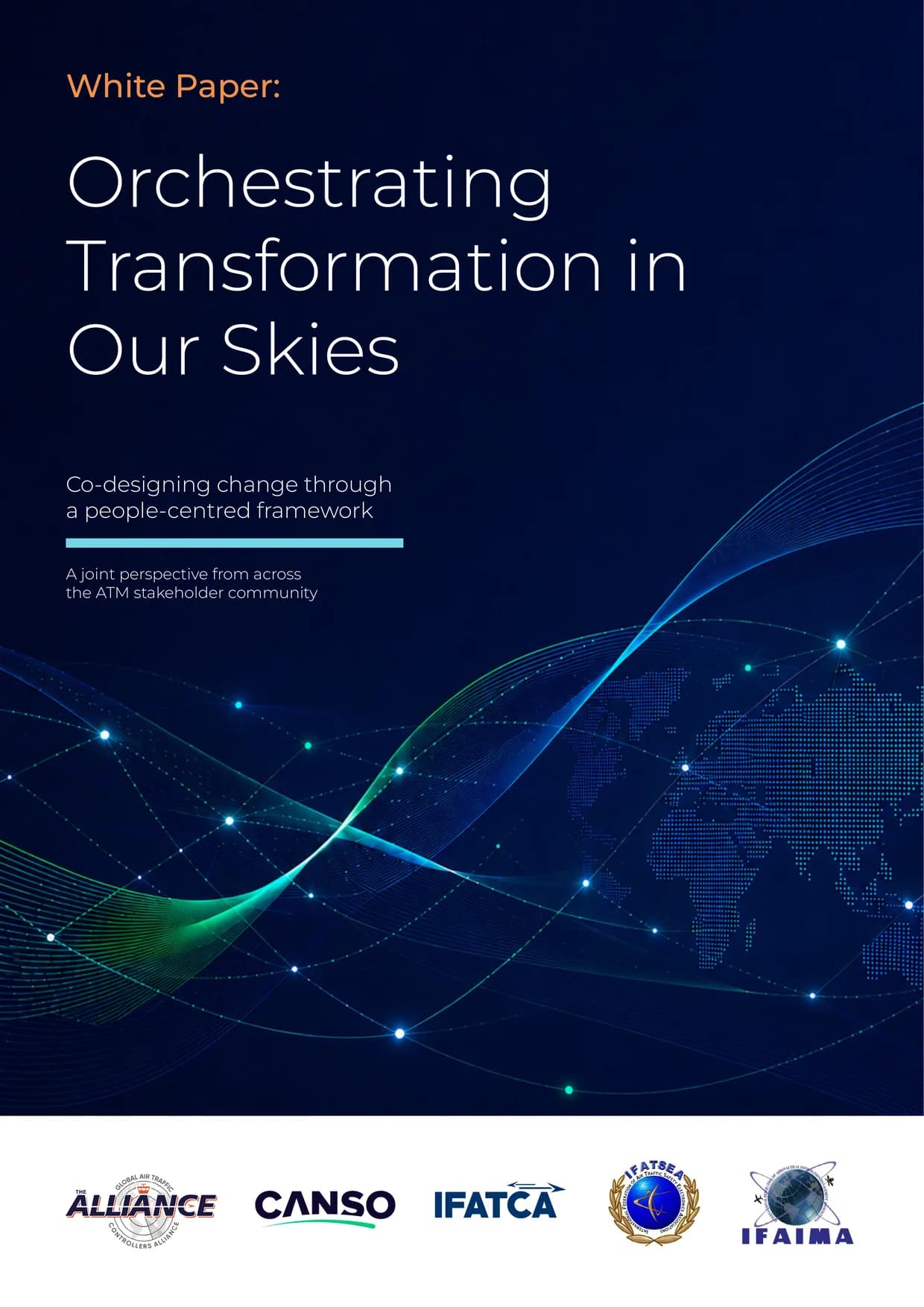 Cover of the white paper Orchestrating Transformation in Our Skies